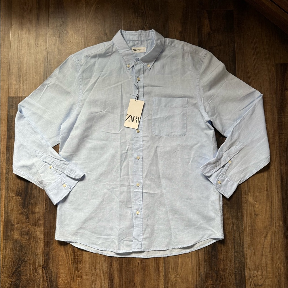 NWT Men’s Zara Blue Dress Shirt
